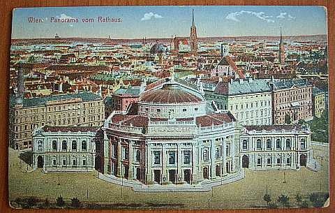 Wien, panorama vom Rathaus - pohlednice - Kliknutm zavt