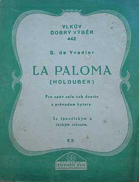 Noty dvoulist - La paloma (pse a tango) - Kliknutm zavt